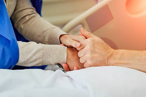 Visiting patient in hospital