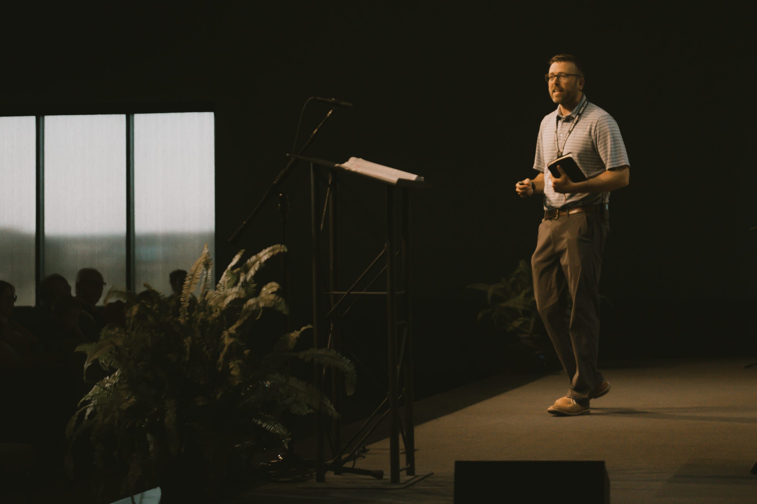 Pastor preaching during a Hope Grimes service