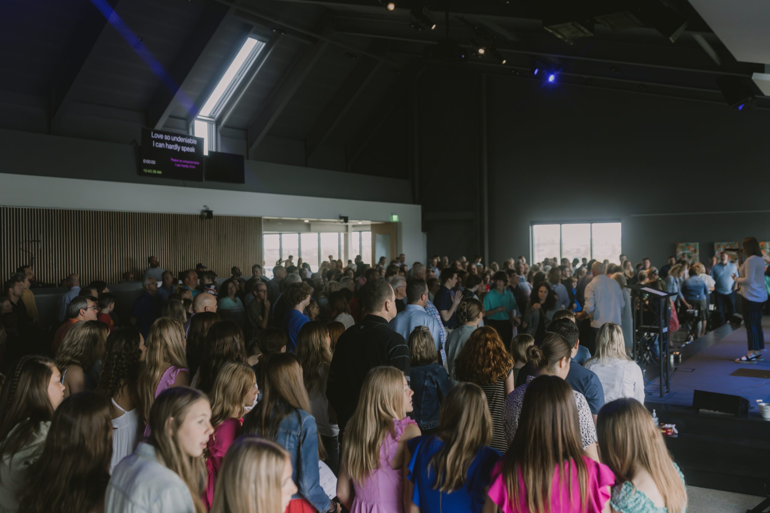 Congregation in the worship center at Hope Grimes on Sunday