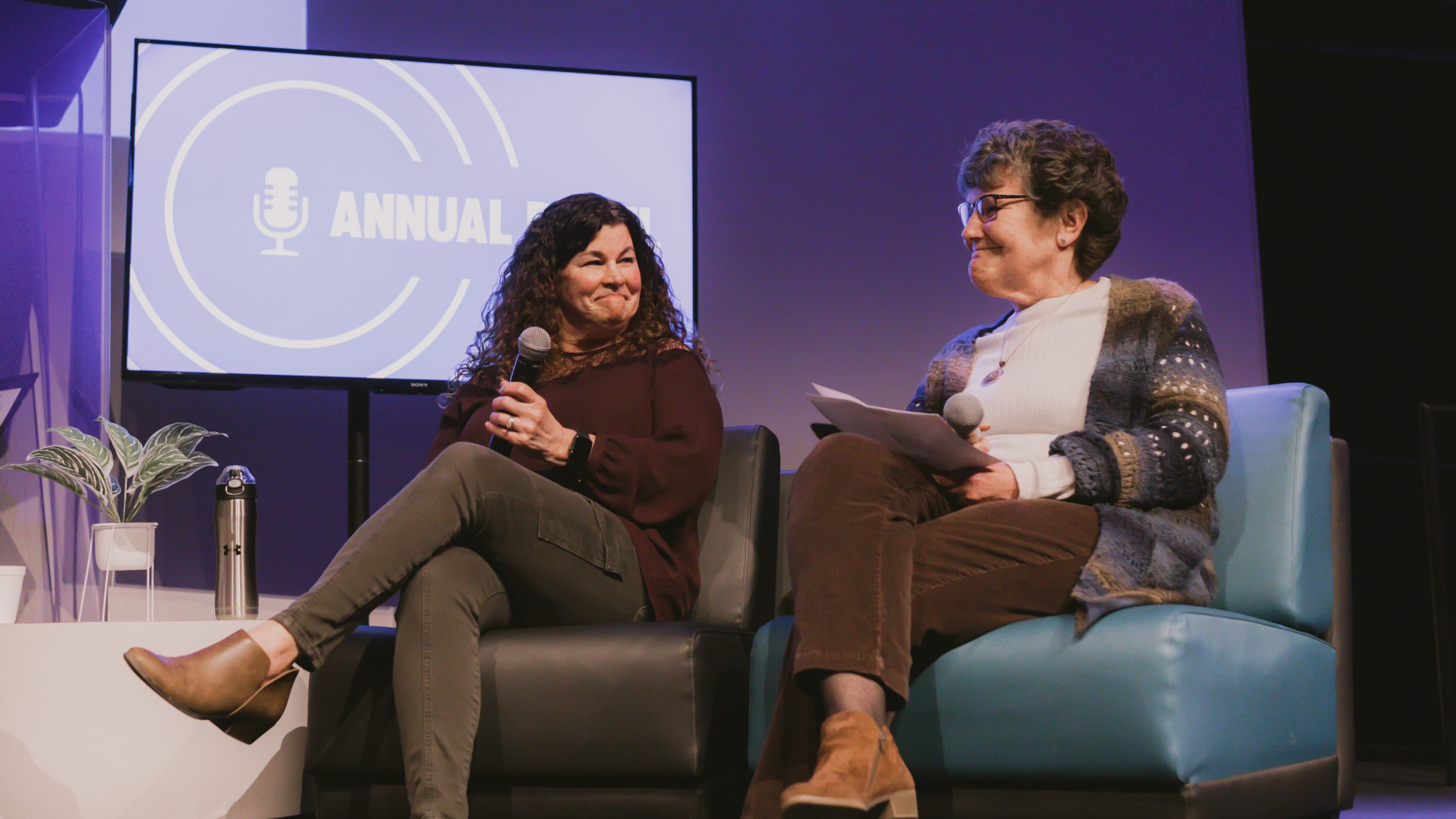Two women preaching at the Annual Panel for the Women's Ministry event